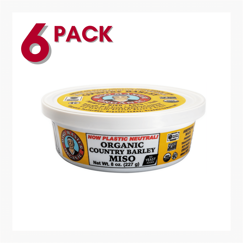 BARLEY MISO PASTE, USDA ORGANIC, KOSHER, VEGAN, NON GMO, PLASTIC NEUTRAL, MISO MASTER HANDCRAFTED MISO PASTE, WHOLESALE 8 OZ 6 PACK