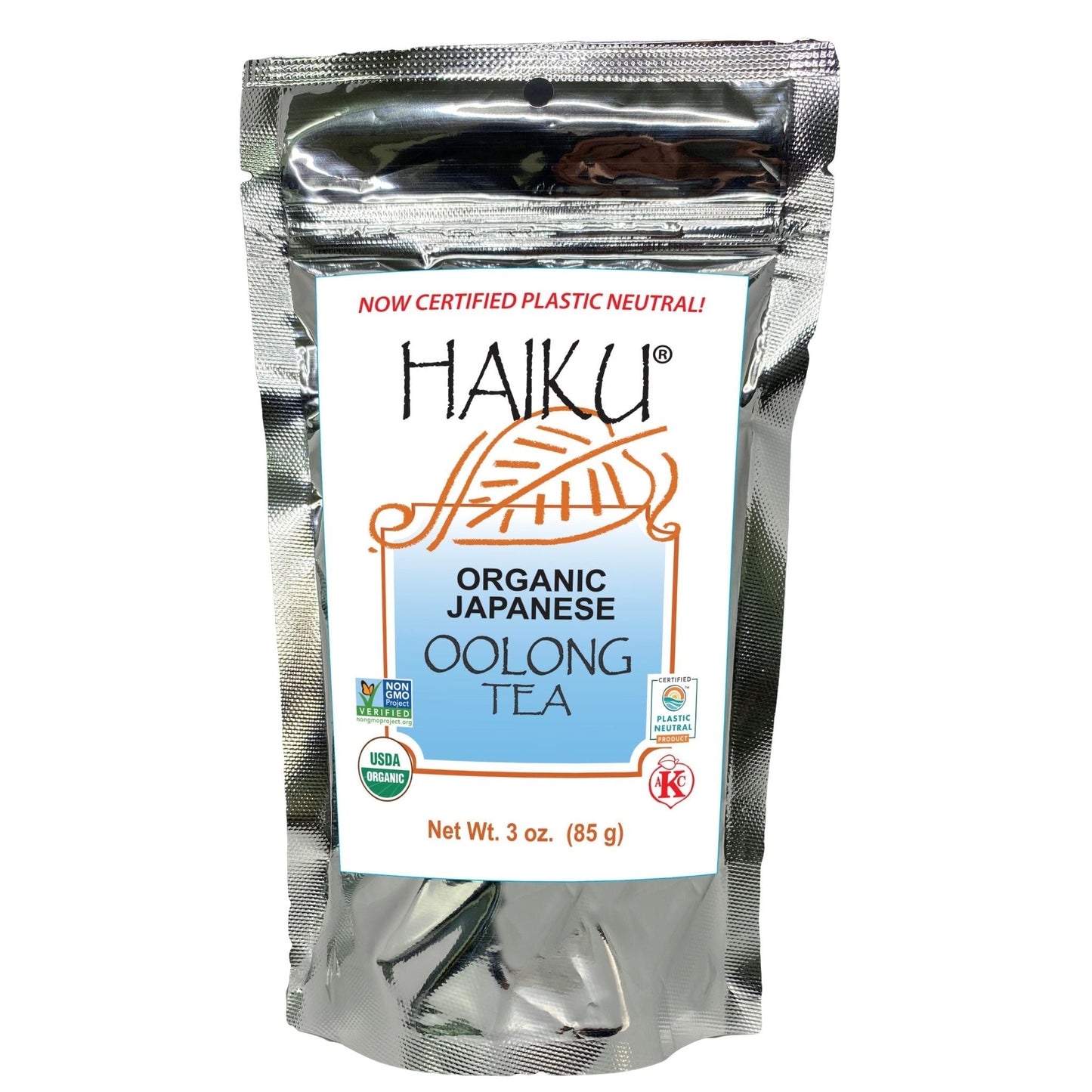 OOLONG TEA, LOOSE TEA, USDA ORGANIC, KOSHER, NON-GMO, VEGAN, PLASTIC NEUTRAL, HAIKU ORGANIC JAPANESE TEAS BRAND, WHOLESALE, 6 PACK 3 OZ BAG