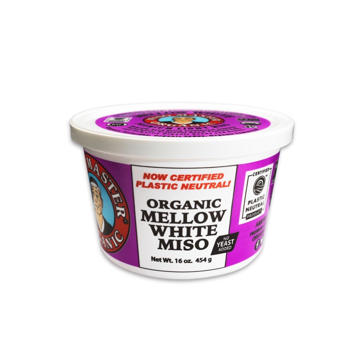 MISO, MISO PASTE, ORGANIC MISO, WHITE MISO, MELLOW WHITE MISO PASTE, USDA ORGANIC, NON-GMO, NSF GLUTEN-FREE, KOSHER, VEGAN, PLASTIC NEUTRAL, MISO MASTER HANDCRAFTED ORGANIC MISO PASTE, WHOLESALE 16 OZ 6 PACK