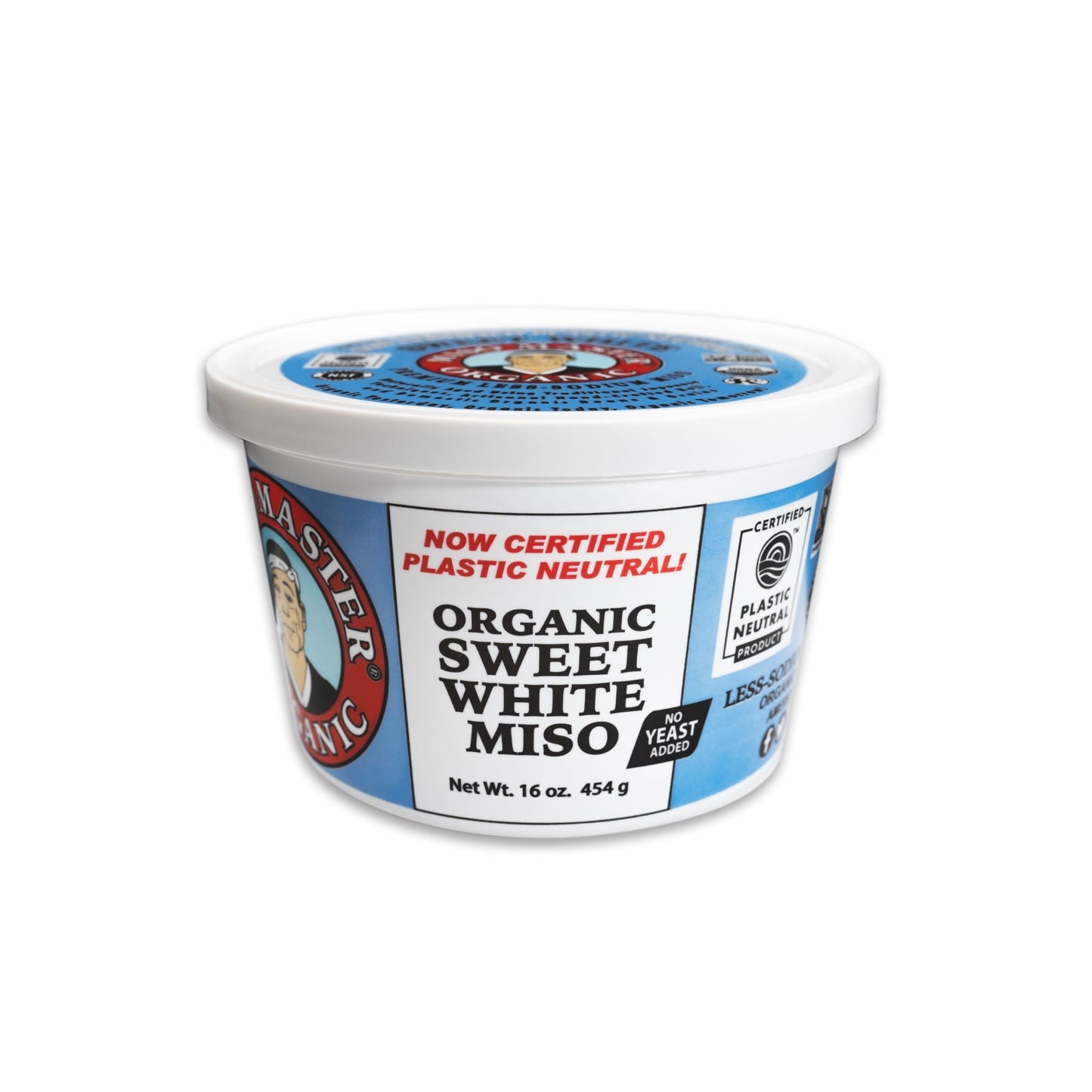 MISO, MISO PASTE, ORGANIC MISO, WHITE MISO, SWEET WHITE MISO PASTE, USDA ORGANIC, KOSHER, VEGAN, NON-GMO, NSF GLUTEN FREE, LOW SODIUM, PLASTIC NEUTRAL, MISO MASTER HANDCRAFTED MISO PASTE, WHOLESALE 16 OZ TUBS - 6 PACK