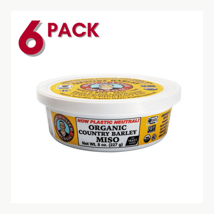 BARLEY MISO PASTE, USDA ORGANIC, KOSHER, VEGAN, NON GMO, PLASTIC NEUTRAL, MISO MASTER HANDCRAFTED MISO PASTE, WHOLESALE 8 OZ 6 PACK