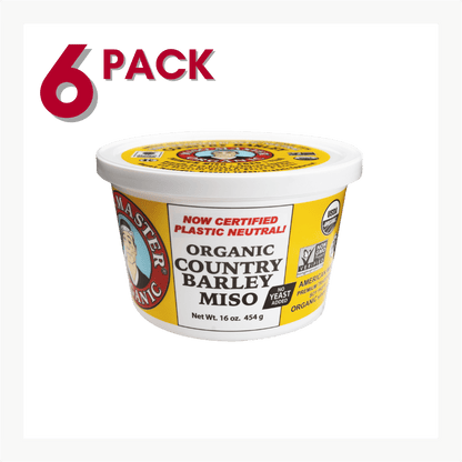 BARLEY MISO PASTE, USDA ORGANIC, KOSHER, VEGAN, NON GMO, PLASTIC NEUTRAL, MISO MASTER HANDCRAFTED MISO PASTE, WHOLESALE 16 OZ 6 PACK