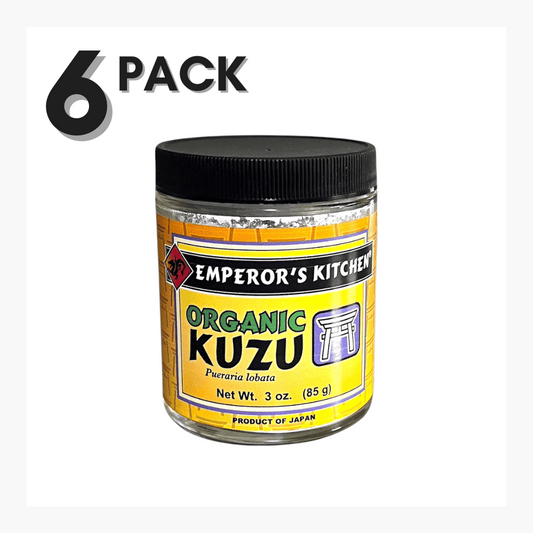 Kuzu, (JAPANESE ARROWROOT), usda organic, starch cooking powder, substitute for arrowroot or cornstarch, kosher, plastic neutral, emperors kitchen brand, 17.6 oz bag (SHOWING IMAGE OF 3 OZ GLASS JAR OF ORGANIC KUZU)