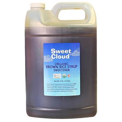 BROWN RICE SYRUP, USDA ORGANIC, KOSHER, VEGAN, PLASTIC NEUTRAL, SWEET CLOUD SWEETENERS BRAND, WHOLESALE, 12 LB JUG